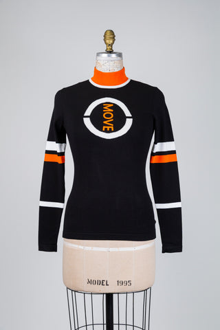 Black sweater with contrasting details (M)