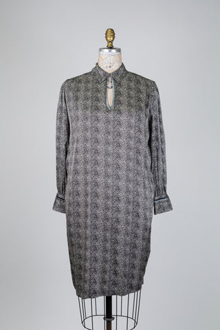 Black satin chevron tunic dress (6)