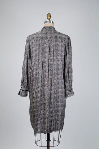 Black satin chevron tunic dress (6)