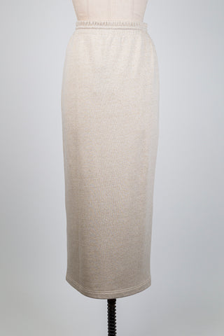 Jupe confort en molleton beige scintillant (M)