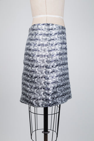 Metallic grey textured brick-effect skirt (8)