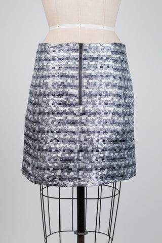 Metallic grey textured brick-effect skirt (8)