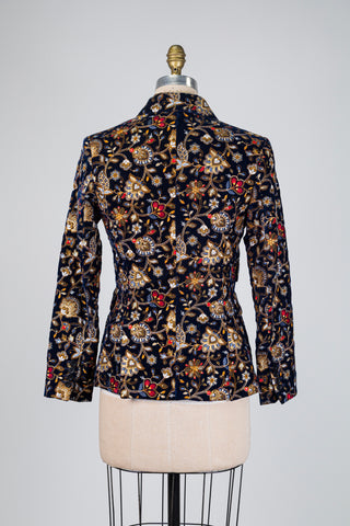 Blazer en velours floral brodé (4)