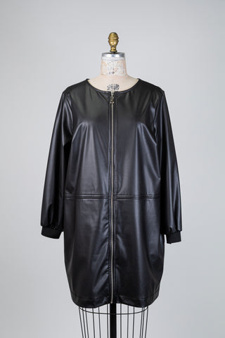 Black faux leather zip dress (US 14/16)