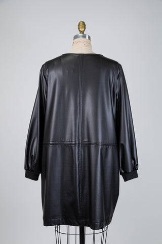 Black faux leather zip dress (US 14/16)