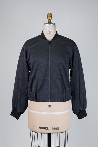 Sparkling anthracite bomber jacket with balloon sleeves (8)
