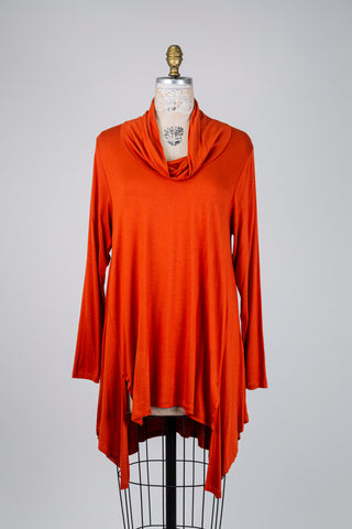 Terracotta asymmetrical hem tunic (10+)