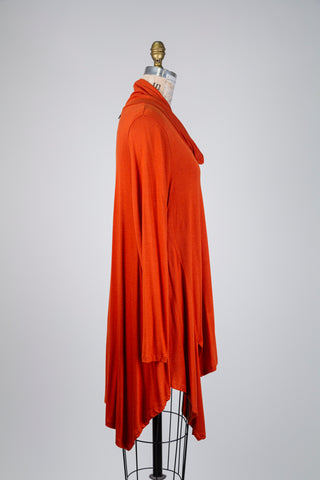 Terracotta asymmetrical hem tunic (10+)