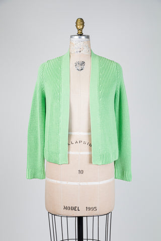 Organic cotton knit cardigan green (4)