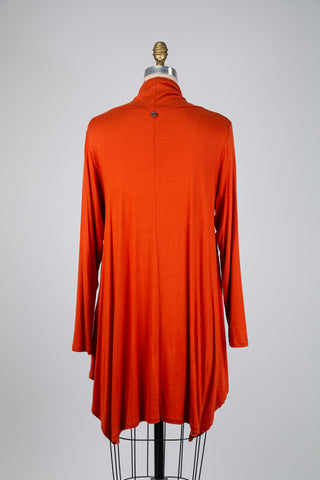 Terracotta asymmetrical hem tunic (10+)