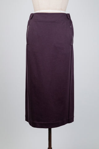 Jupe crayon confort aubergine (6)