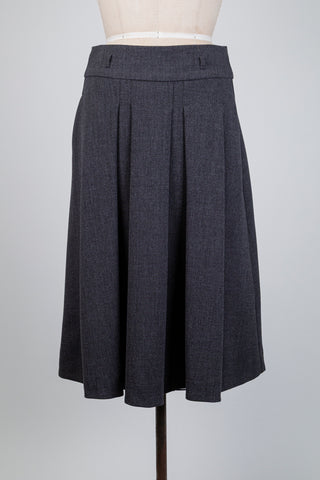 Slate grey pleated skirt (6)