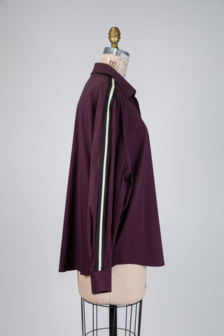 Burgundy shirt with contrasting piping (14/16)