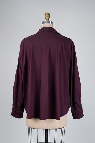 Burgundy shirt with contrasting piping (14/16)