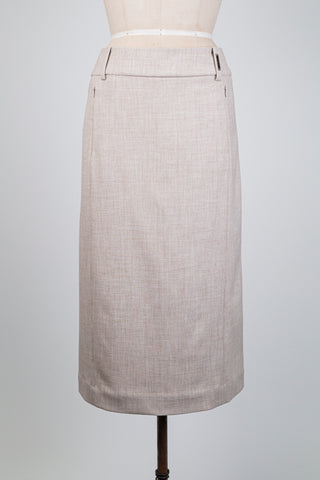 Jupe crayon beige chiné (6)
