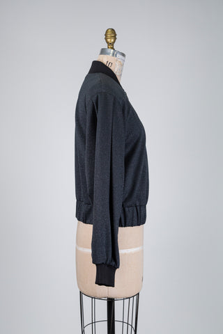 Sparkling anthracite bomber jacket with balloon sleeves (8)