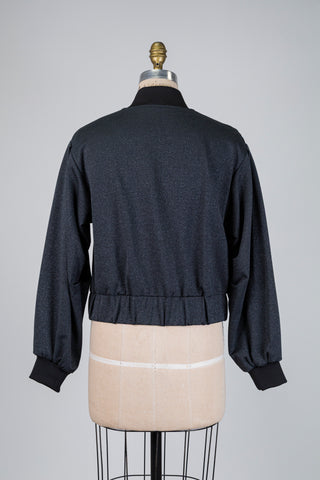Sparkling anthracite bomber jacket with balloon sleeves (8)