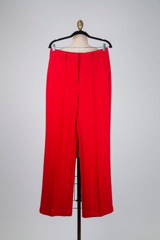 Pantalon tailleur extensible rouge vermillon (8)