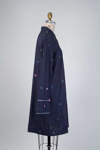 Robe tunique marine à broderie colorée (8 à 12)