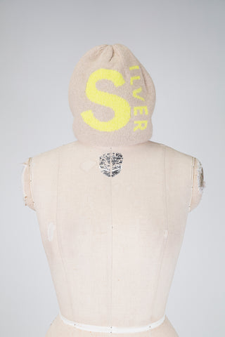 SILVER beanie in beige knit (OS)