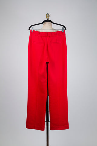 Pantalon tailleur extensible rouge vermillon (8)