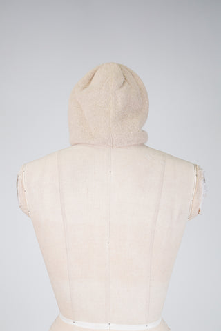SILVER beanie in beige knit (OS)