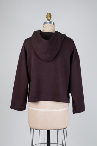 Chandail confort brun cacao à capuchon (4+10)