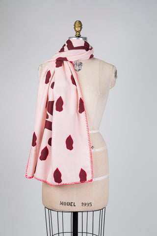 Foulard J'AIME L'AMOUR rose pâle (TU)