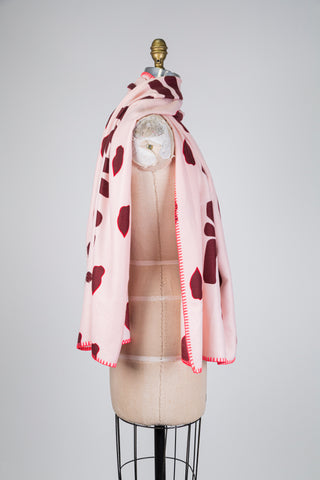 Foulard J'AIME L'AMOUR rose pâle (TU)
