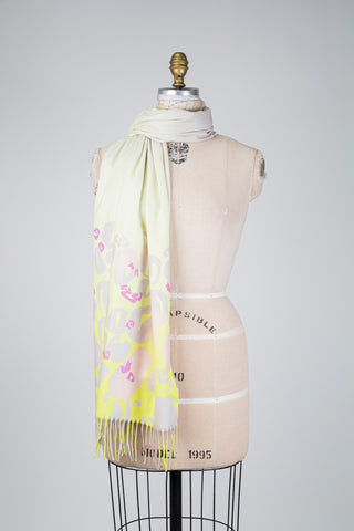 Foulard beige à imprimé abstrait éclatant (TU)