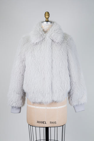 Light grey faux fur jacket (6)