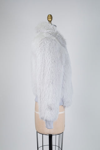 Light grey faux fur jacket (6)