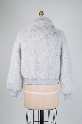 Light grey faux fur jacket (6)
