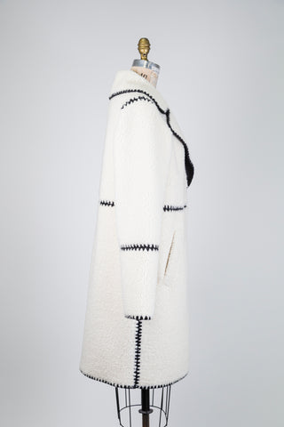 Cream and black faux shearling coat (8)