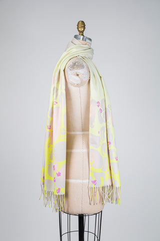 Foulard beige à imprimé abstrait éclatant (TU)