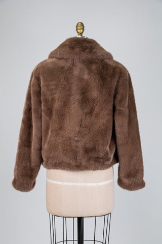 Vintage-effect faux fur mocha jacket (4)