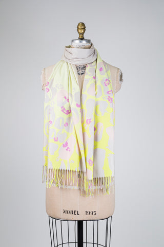 Foulard beige à imprimé abstrait éclatant (TU)