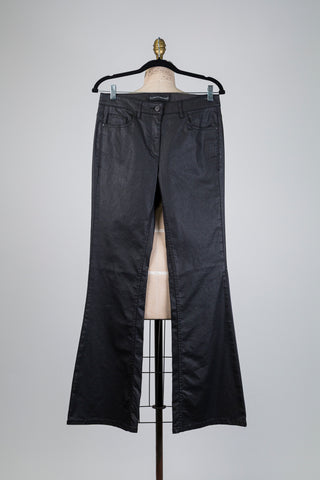 Black leather-look denim pants (4 to 12)