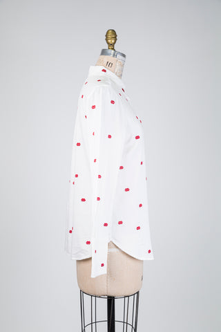 Chemisier blanc à broderies bisous (4)