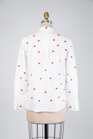 Chemisier blanc à broderies bisous (4)