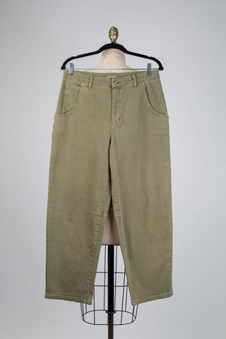 Pantalon ballon en denim vert (4-6-10)