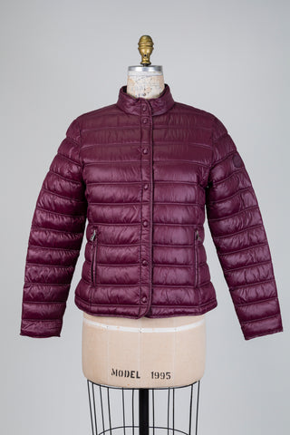 Burgundy quilted puffer jacket (8)