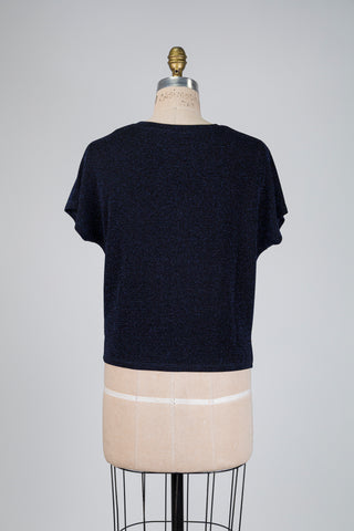 T-shirt scintillant marine (4-6-10)