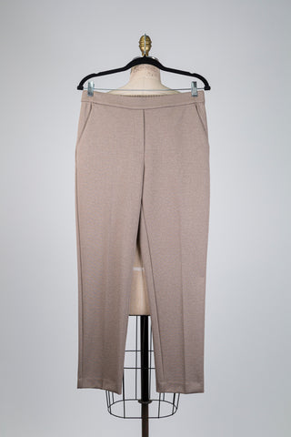 Pantalon en ponte beige scintillant (8)