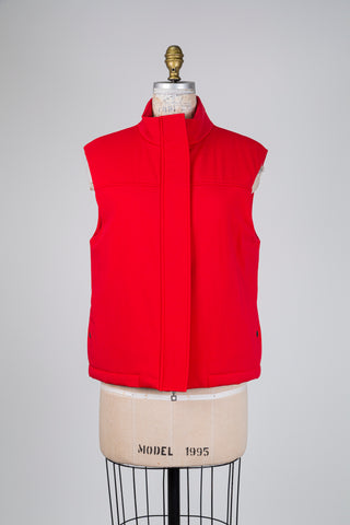 Veste sans manches rouge vermillon (S-L-XL)