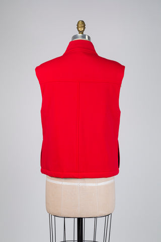 Veste sans manches rouge vermillon (S-L-XL)