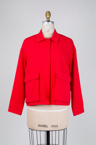Vermilion red cargo pocket jacket (S-L-XL)