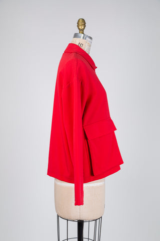 Vermilion red cargo pocket jacket (S-L-XL)
