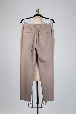 Pantalon en ponte beige scintillant (8)