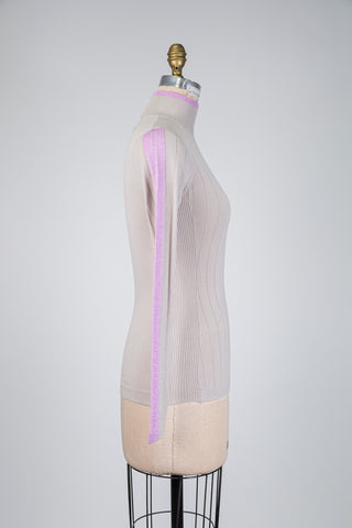 Beige sweater with shimmering lilac details (4)